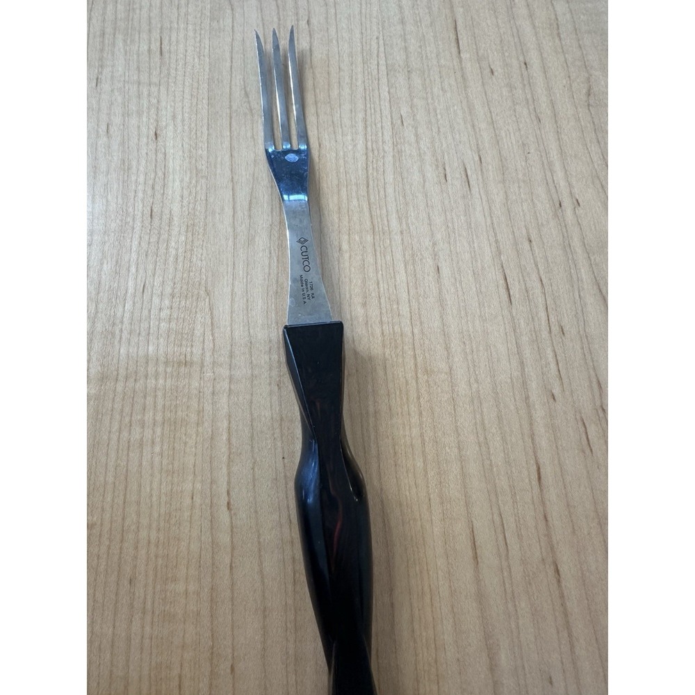 Cutco 3 Prong Turning Fork 1726 KA Classic Brown Orange Handle Made In USA 11in